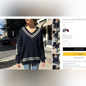 Brandy Melville oversized navy wool sweater